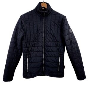 Timberland Thermore Quilted Puffer Jacket Mens Small Black Zip Pockets Outdoor